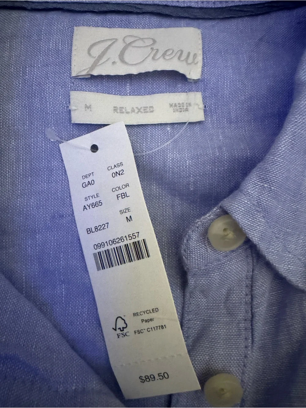 J. Crew lightweight linen